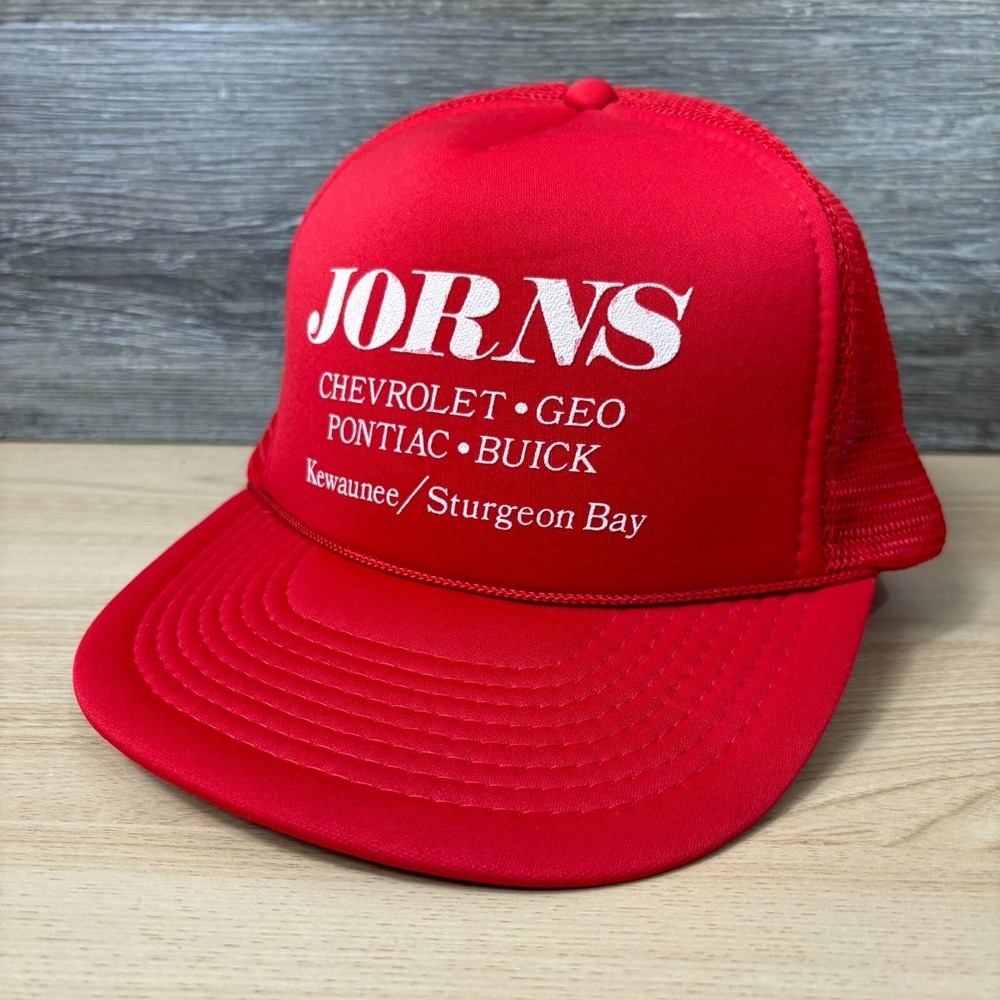 Jorns Hat Cap Snapback Red Trucker‎ Kewaunee Sturgeon Bay Wisconsin